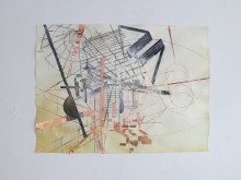 Jeehee Park: Drawing (2014). Copper tape, zinc plate copper sulphate marinated paper. At Hanmi Gallery. 24 July 2014