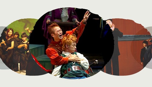 Stills of Shakespeare productions from the Asian Shakespeare Intercultural Archive
