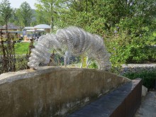 One of the sculptures using recycled materials