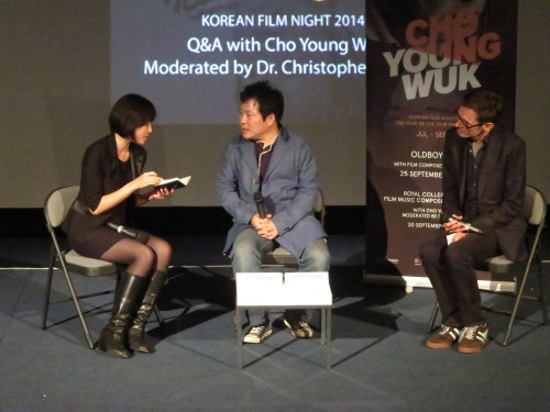 Cho Young-wuk with Christopher Letcher and interpreter Rho Seh-hyun