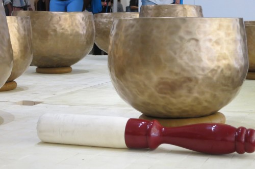 The hammer used to ring the meditation bowls 