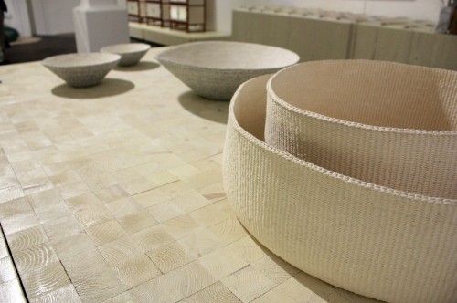 Paper string baskets by Kang Seong-hi (r) and Kim Eun-hye