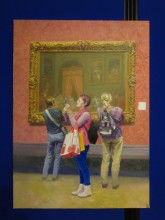 Kim Hun: Inside the National Gallery (2014). Oil painting at the DPRK Embassy, London