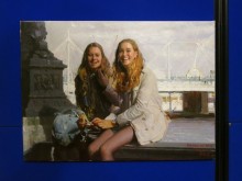 Hong Seong Il: On the Embankment (2014). Oil painting at the DPRK Embassy, London