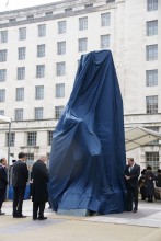 The memorial immediately before its unveiling