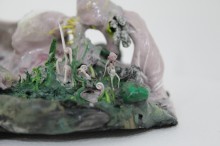 Ham Jin: Island #2 (2014). Polymer clay, glue, wire, 7.5 x 12.5 x 12 cm