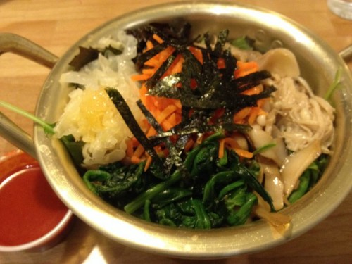 The mushroom special with extra spinach at Namul