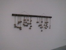 Lee Seung-taek: Godret Stone (1958). Stone, wood and cord