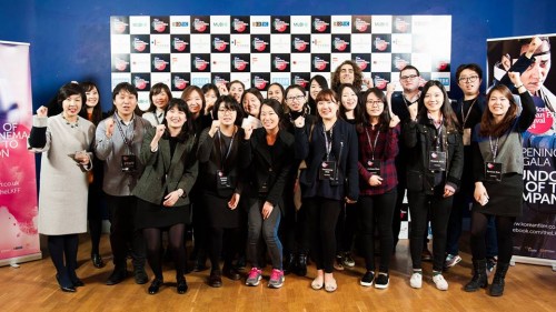 Ms Jeon with the team of staff and volunteers for LKFF 2014 (image courtesy KCCUK)
