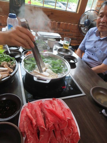 Dinner at the Shabu Shabu restaurant in the Donguibogam Village