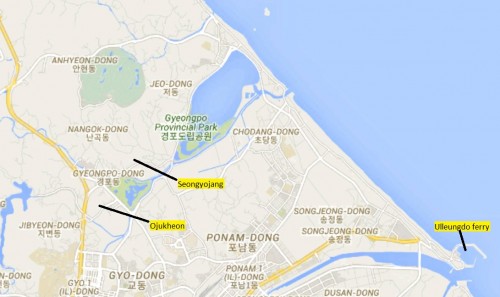Gyeongpo lake and the coast at Gangneung