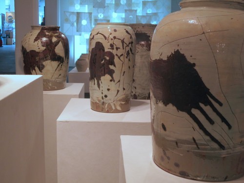 Large Chulhwa buncheong vases by Ree Soo-jong