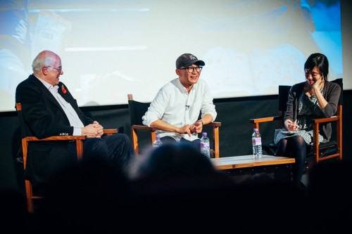  Lee Kwang-guk with Tony Rayns and Rho Seh-hyun after the screening of A Matter of Interpretation (photo KCCUK)