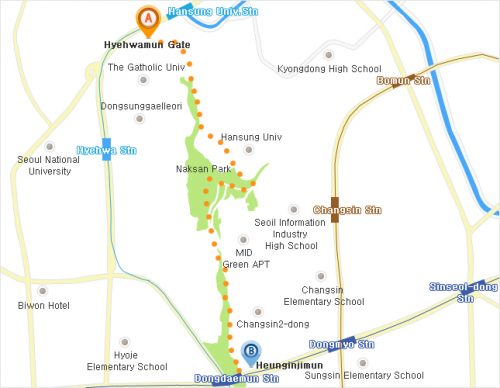 The route we walked