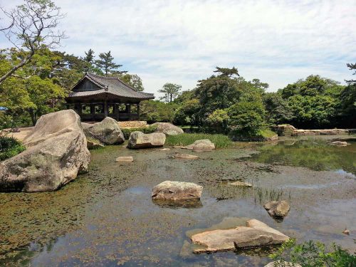 The Seyeonji pond with the Seyeonjeong pavilion