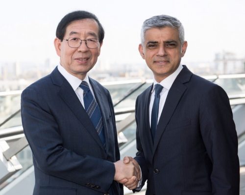 Park Wonsoon and Sadiq Khan