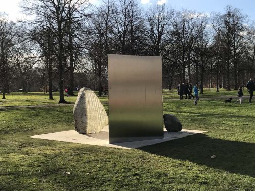 Lee Ufan: Relatum - Stage, outside the Serpentine Gallery (photo: LKL, 17 February 2018)