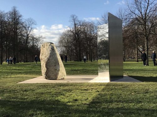 Lee Ufan: Relatum - Stage, outside the Serpentine Gallery (photo: LKL, 17 February 2018)