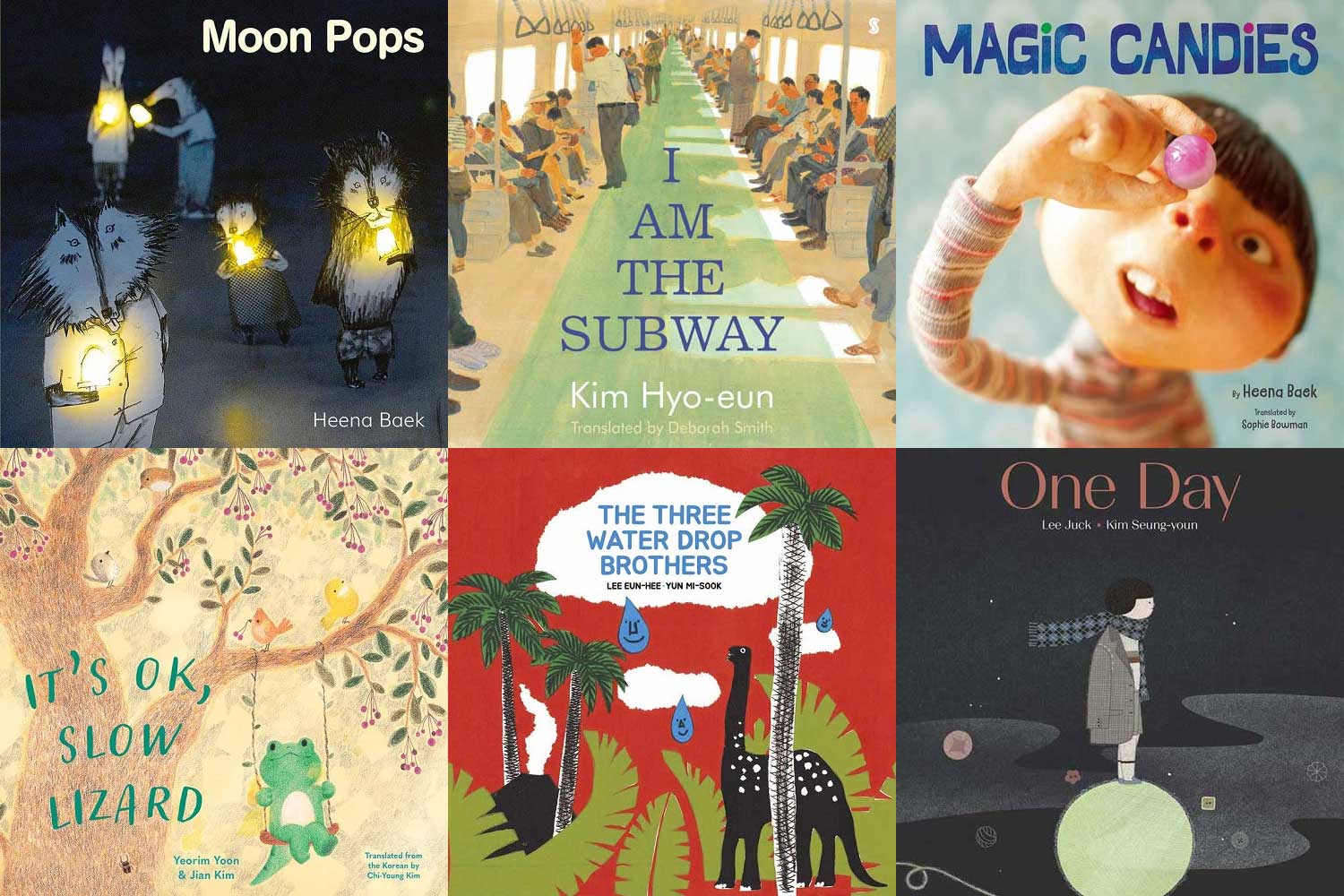 Six childrens book covers