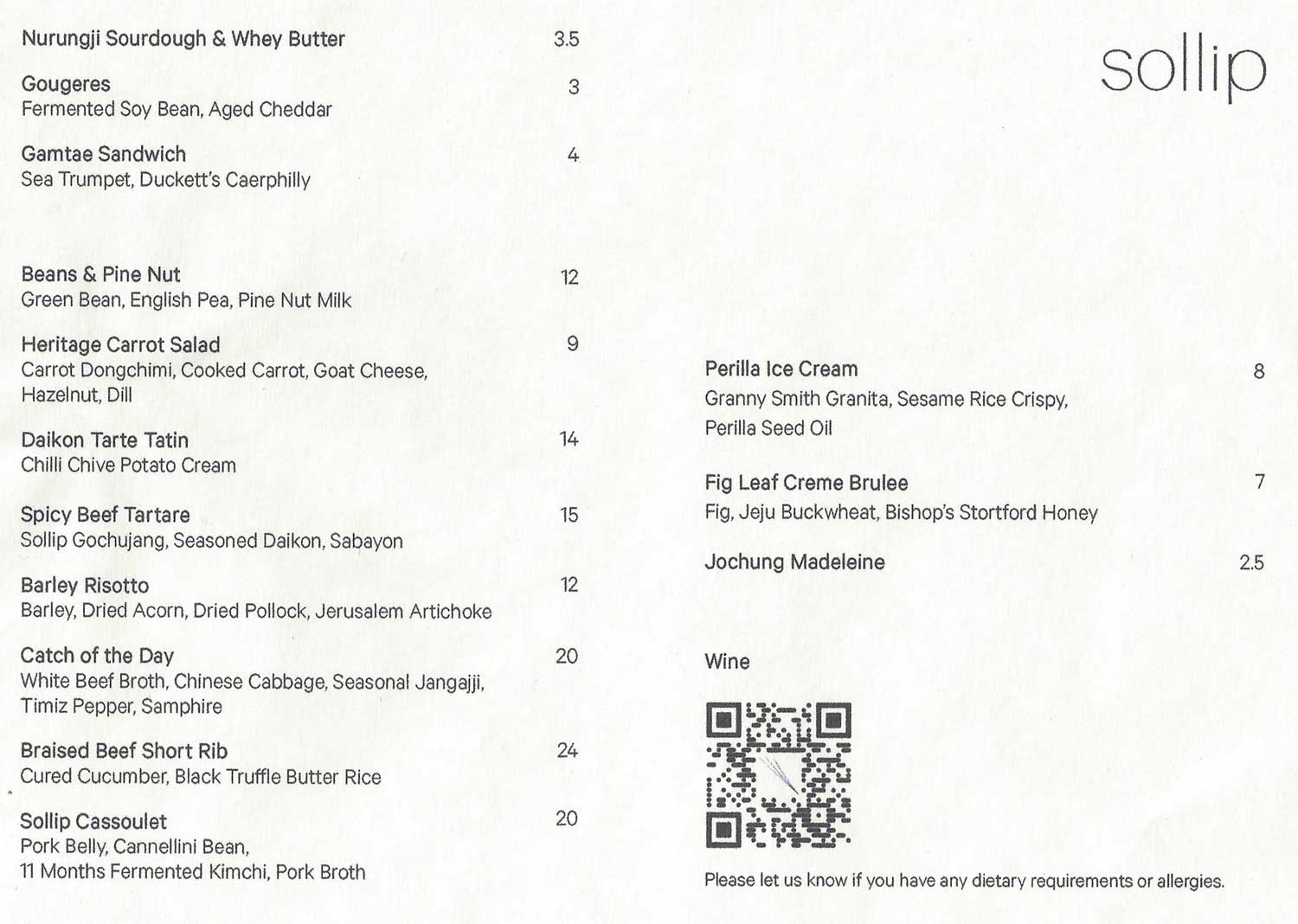 Sollip menu