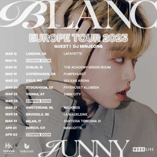 Junny Blanc tour poster