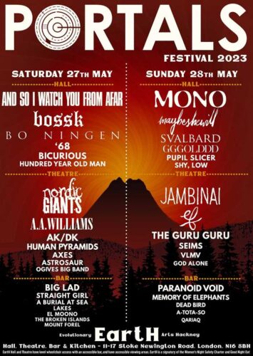 Portals poster - detailed gig llisting