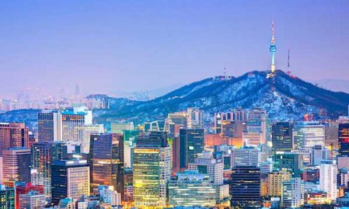 A panorama of Seoul at Blue Hour