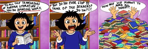 Too Many Books - toon by Diya Mitra