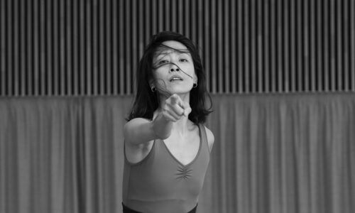 Sangeun Lee rehearses Jae Man Joo's Auguries of Innocence for Rhythm Riot 2026. Image by Isabella Turolla.